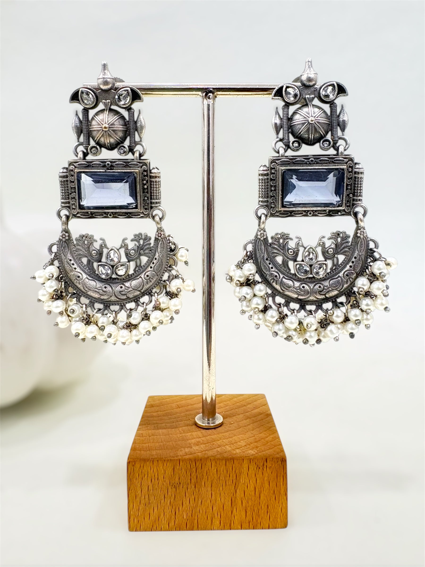 Chand Rang Ston Earrings