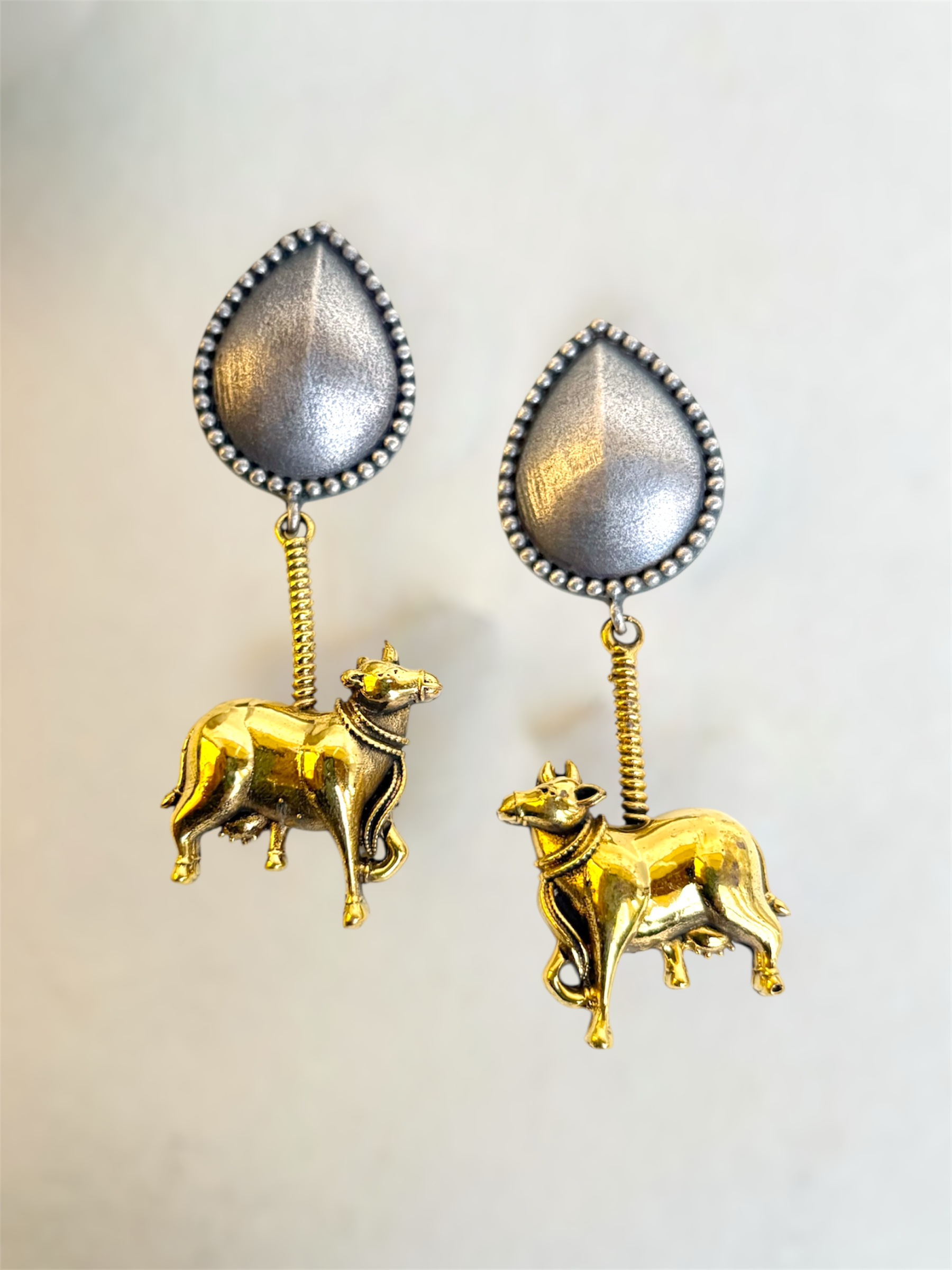 Paan Nandi Duel Tone Earrings